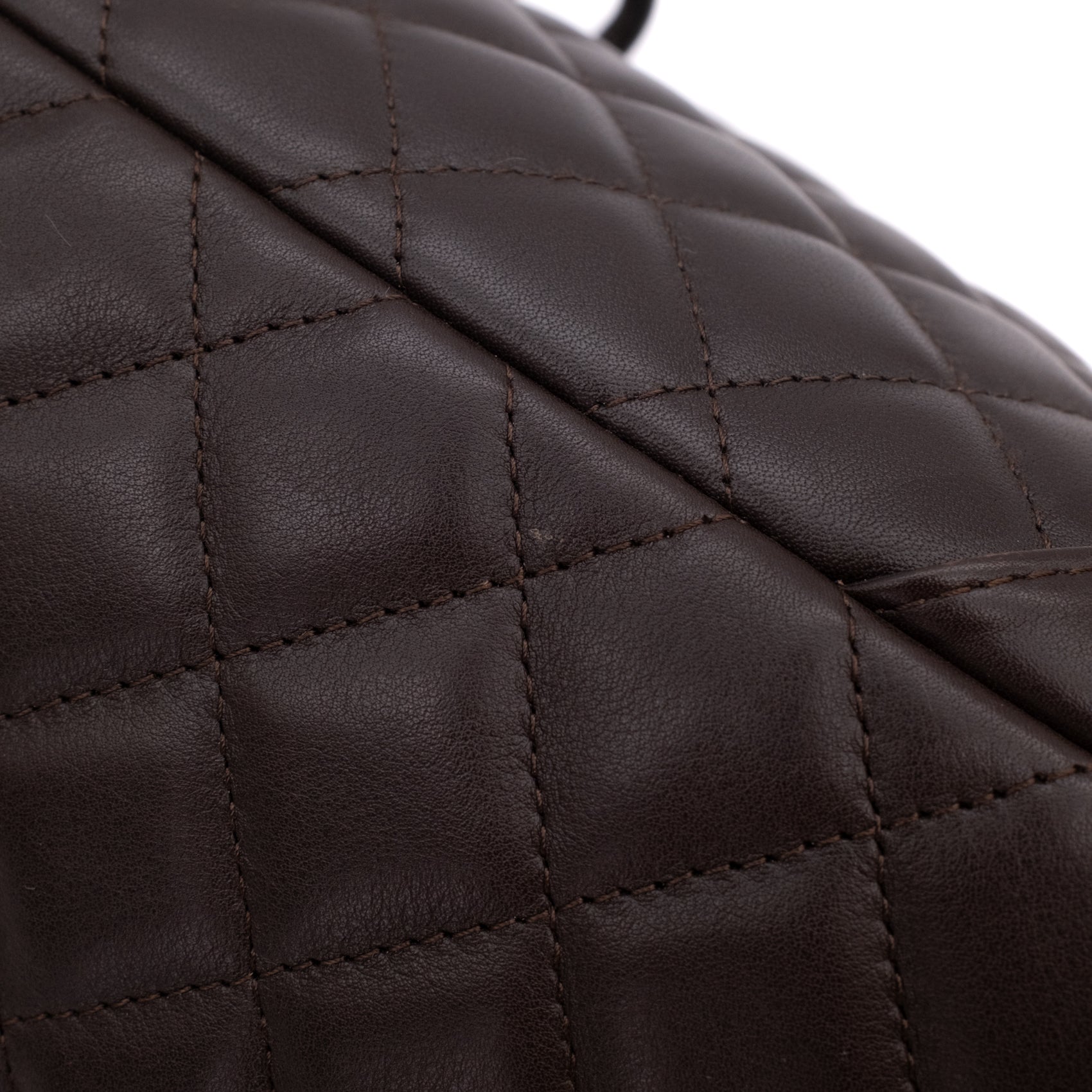 Chanel Cambon Bowling Bag Large Chocolate Rectangle SHW