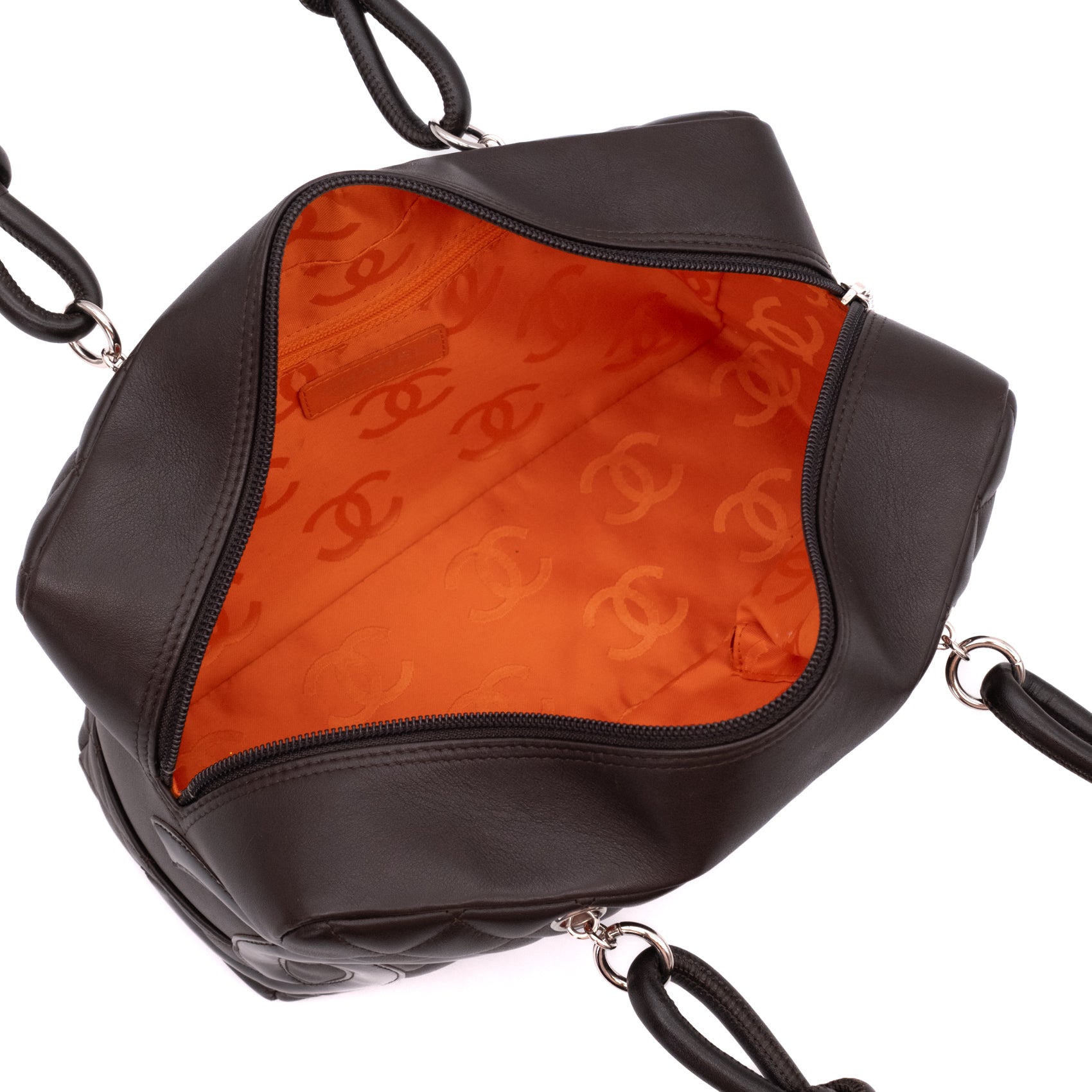 Chanel Cambon Bowling Bag Large Chocolate Rectangle SHW