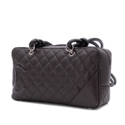 Chanel Cambon Bowling Bag Large Chocolate Rectangle SHW