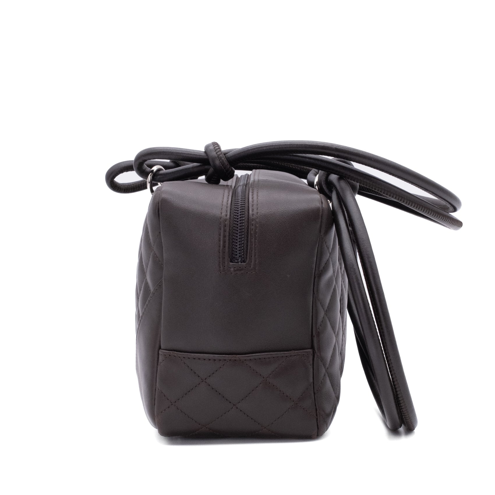 Chanel Cambon Bowling Bag Large Chocolate Rectangle SHW