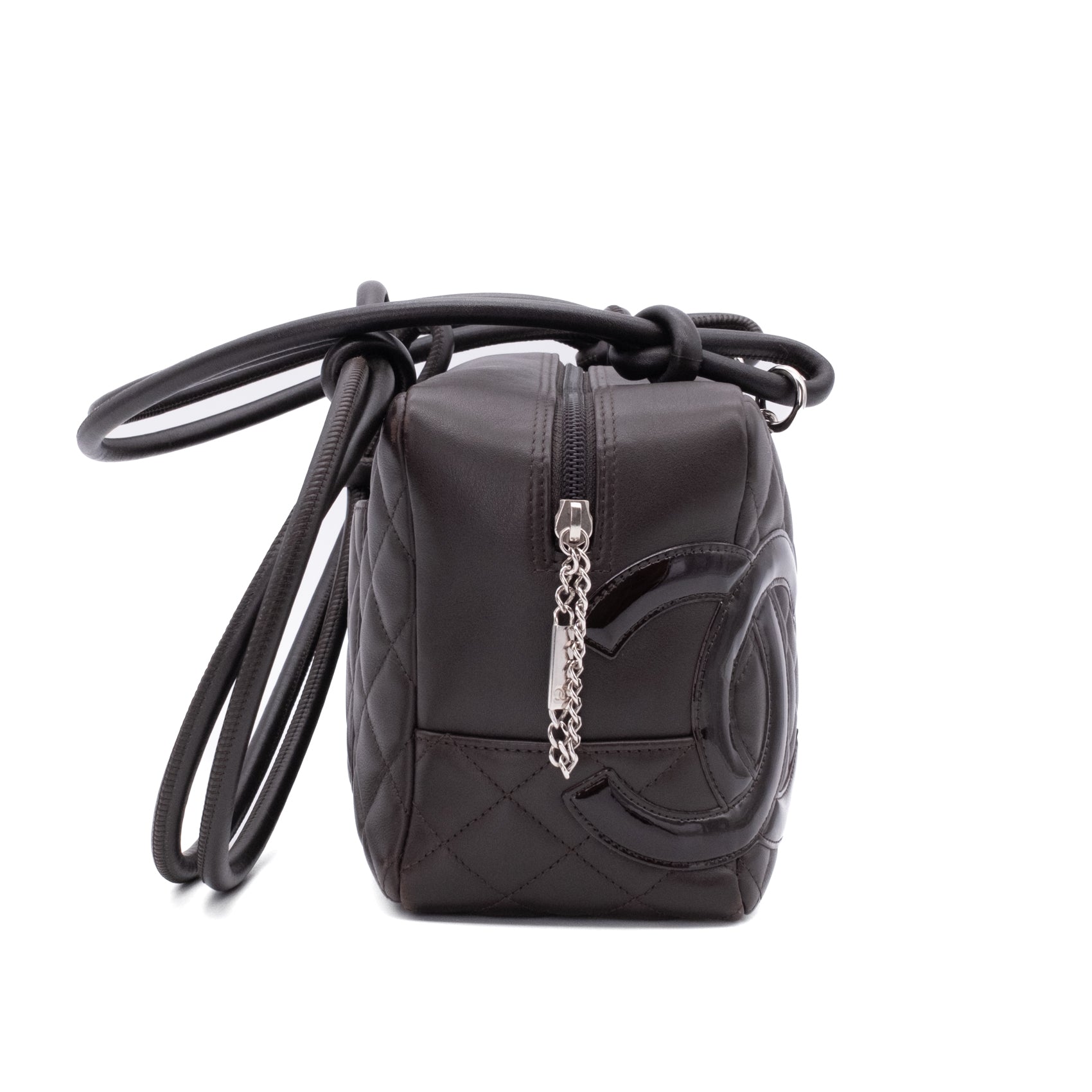 Chanel Cambon Bowling Bag Large Chocolate Rectangle SHW