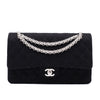 Chanel Classic Double Flap Bag Medium Jersey Schwarz Mademoiselle PHW