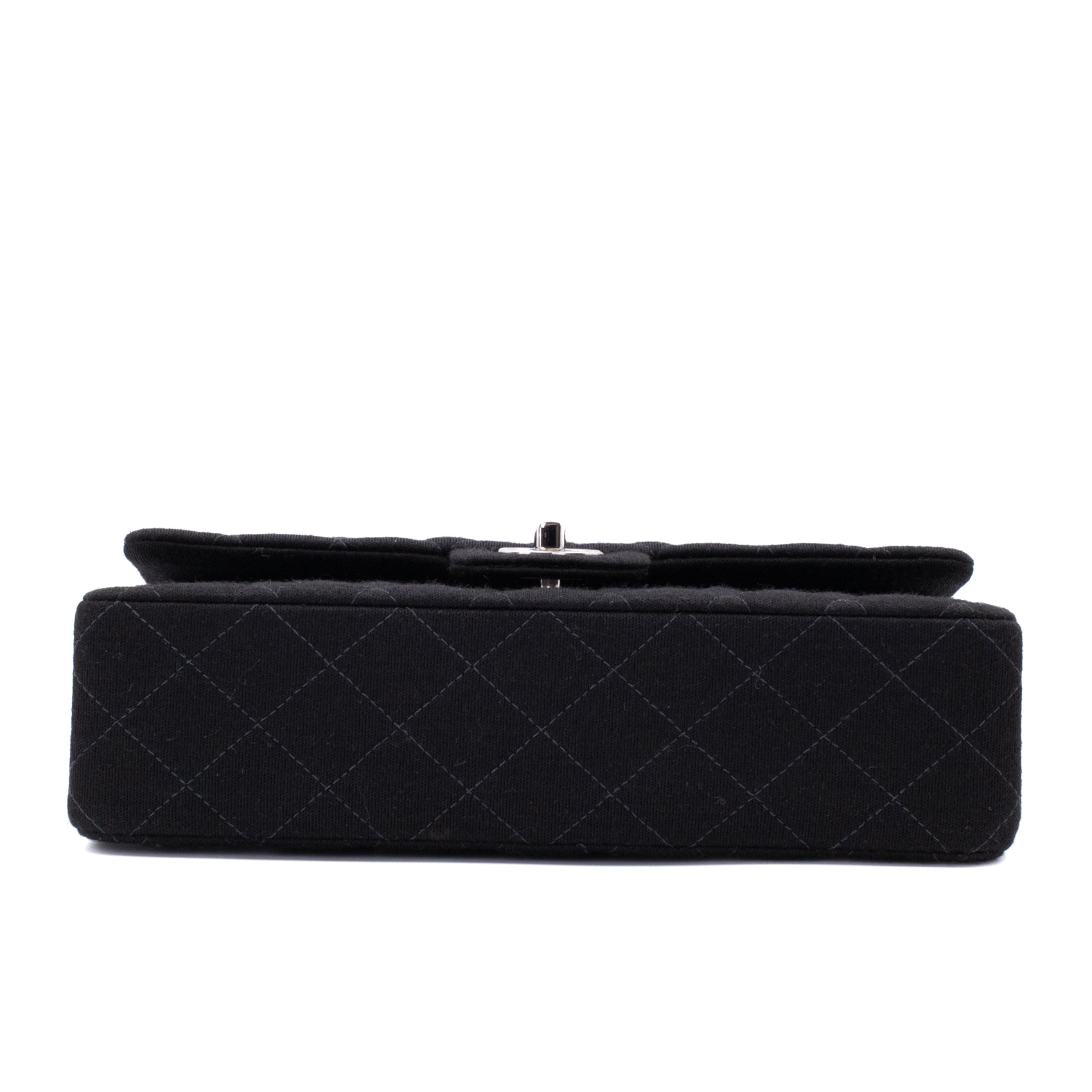Chanel Classic Double Flap Bag Medium Jersey Schwarz Mademoiselle PHW