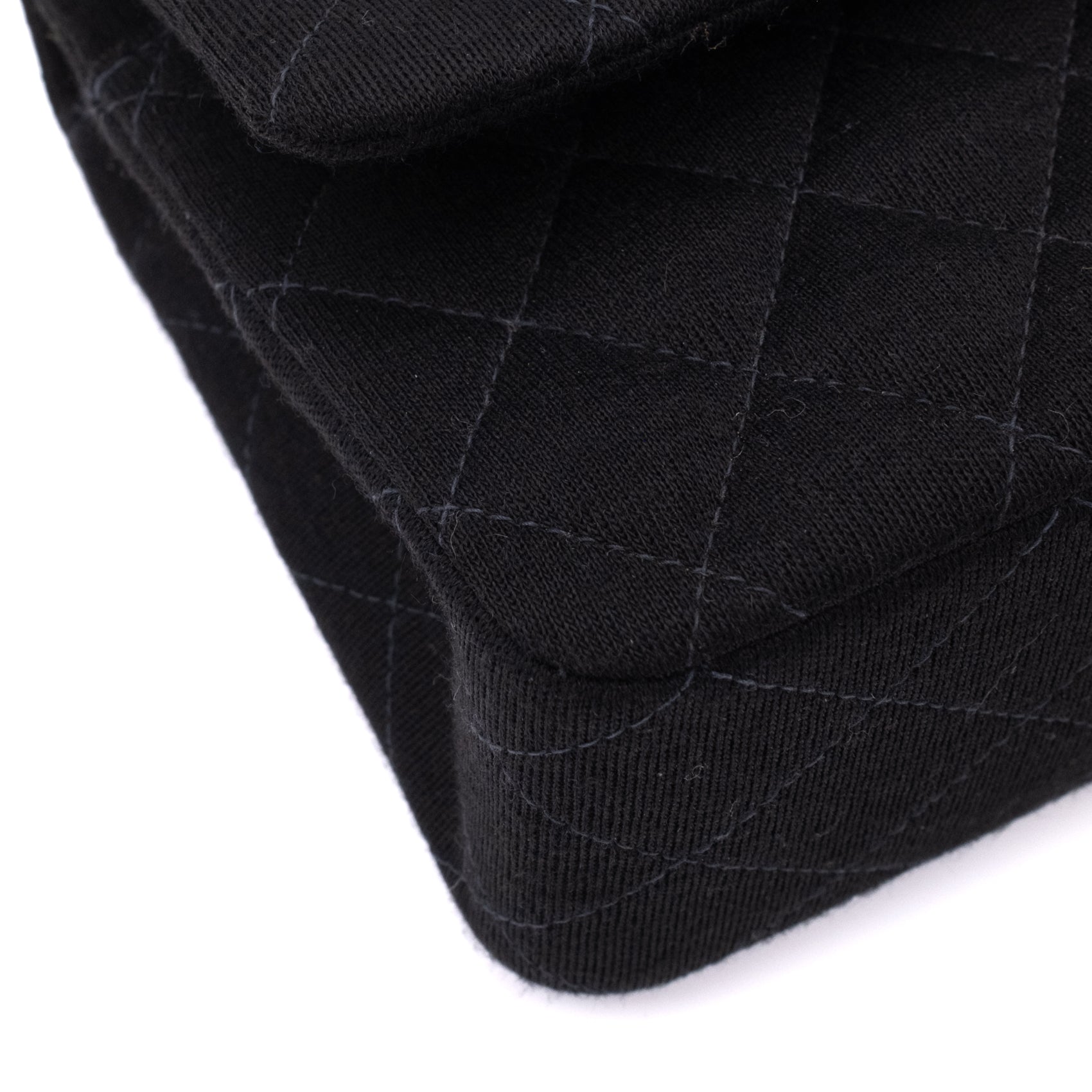 Chanel Classic Double Flap Bag Medium Jersey Schwarz Mademoiselle PHW