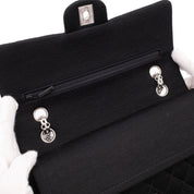 Chanel Classic Double Flap Bag Medium Jersey Schwarz Mademoiselle PHW