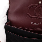 Chanel Classic Double Flap Bag Medium Jersey Schwarz Mademoiselle PHW