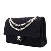 Chanel Classic Double Flap Bag Medium Jersey Schwarz Mademoiselle PHW