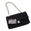 Chanel Classic Double Flap Bag Medium Jersey Schwarz Mademoiselle PHW