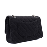 Chanel Classic Double Flap Bag Medium Jersey Schwarz Mademoiselle PHW