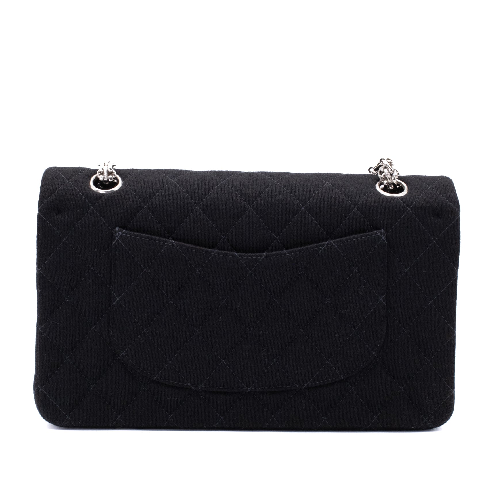 Chanel Classic Double Flap Bag Medium Jersey Schwarz Mademoiselle PHW
