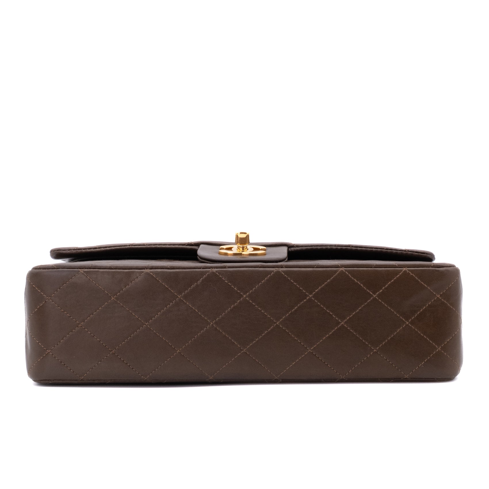 Chanel Classic Double Flap Medium Lammleder Khaki Braun GHW 24k