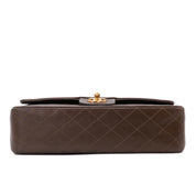 Chanel Classic Double Flap Medium Lammleder Khaki Braun GHW 24k