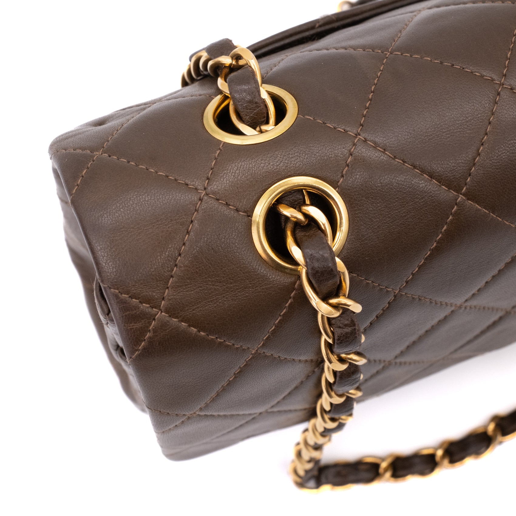 Chanel Classic Double Flap Medium Lammleder Khaki Braun GHW 24k