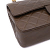 Chanel Classic Double Flap Medium Lammleder Khaki Braun GHW 24k