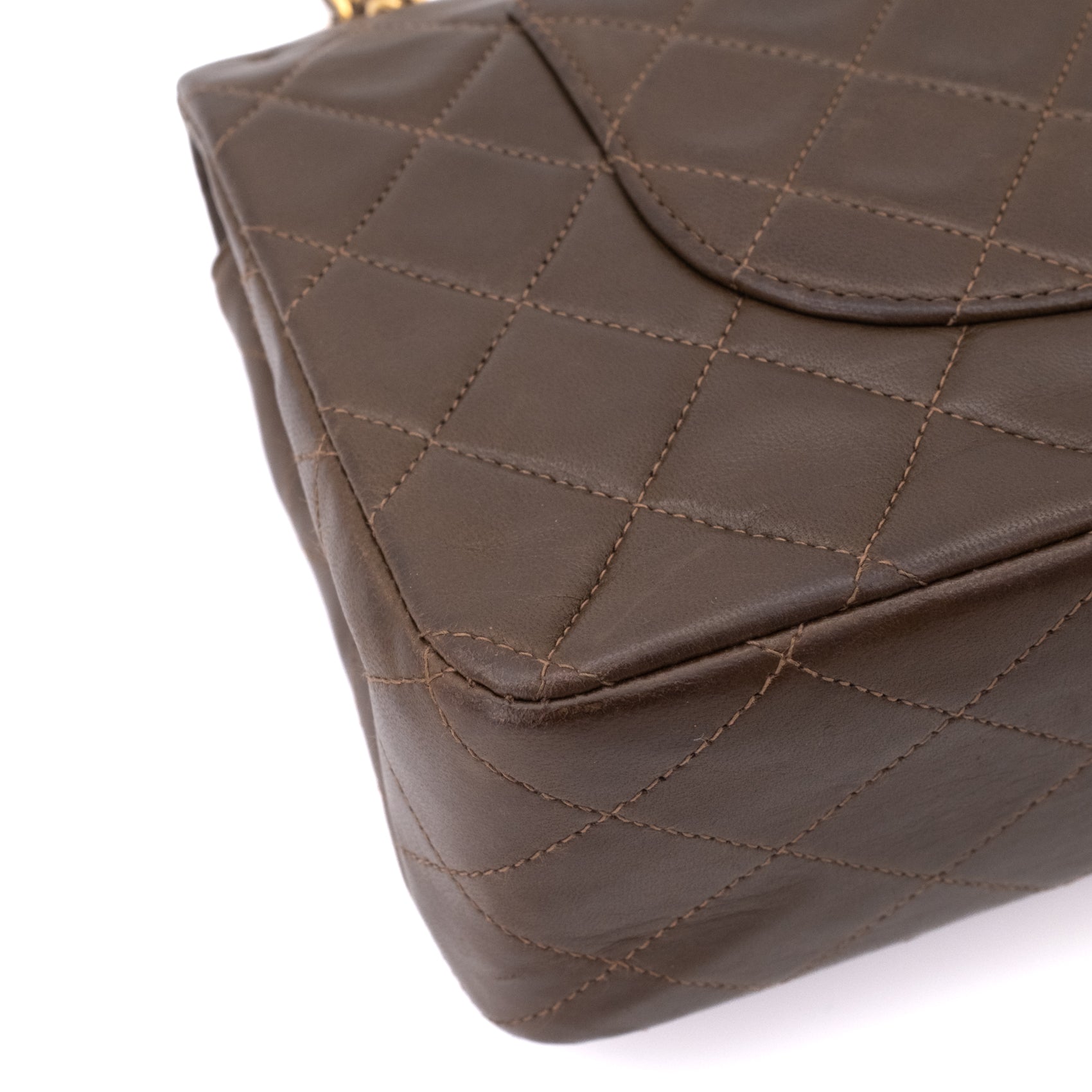 Chanel Classic Double Flap Medium Lammleder Khaki Braun GHW 24k