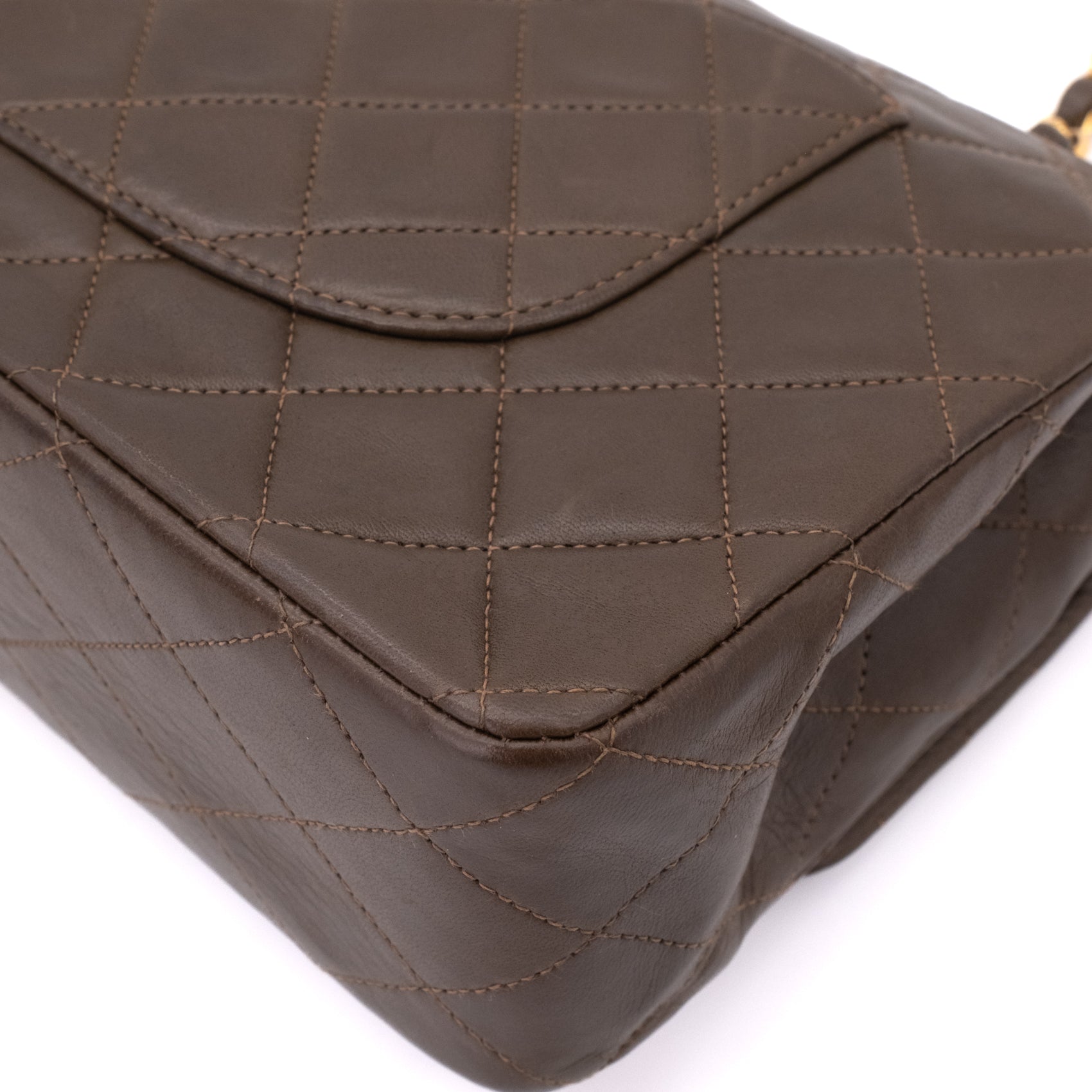 Chanel Classic Double Flap Medium Lammleder Khaki Braun GHW 24k
