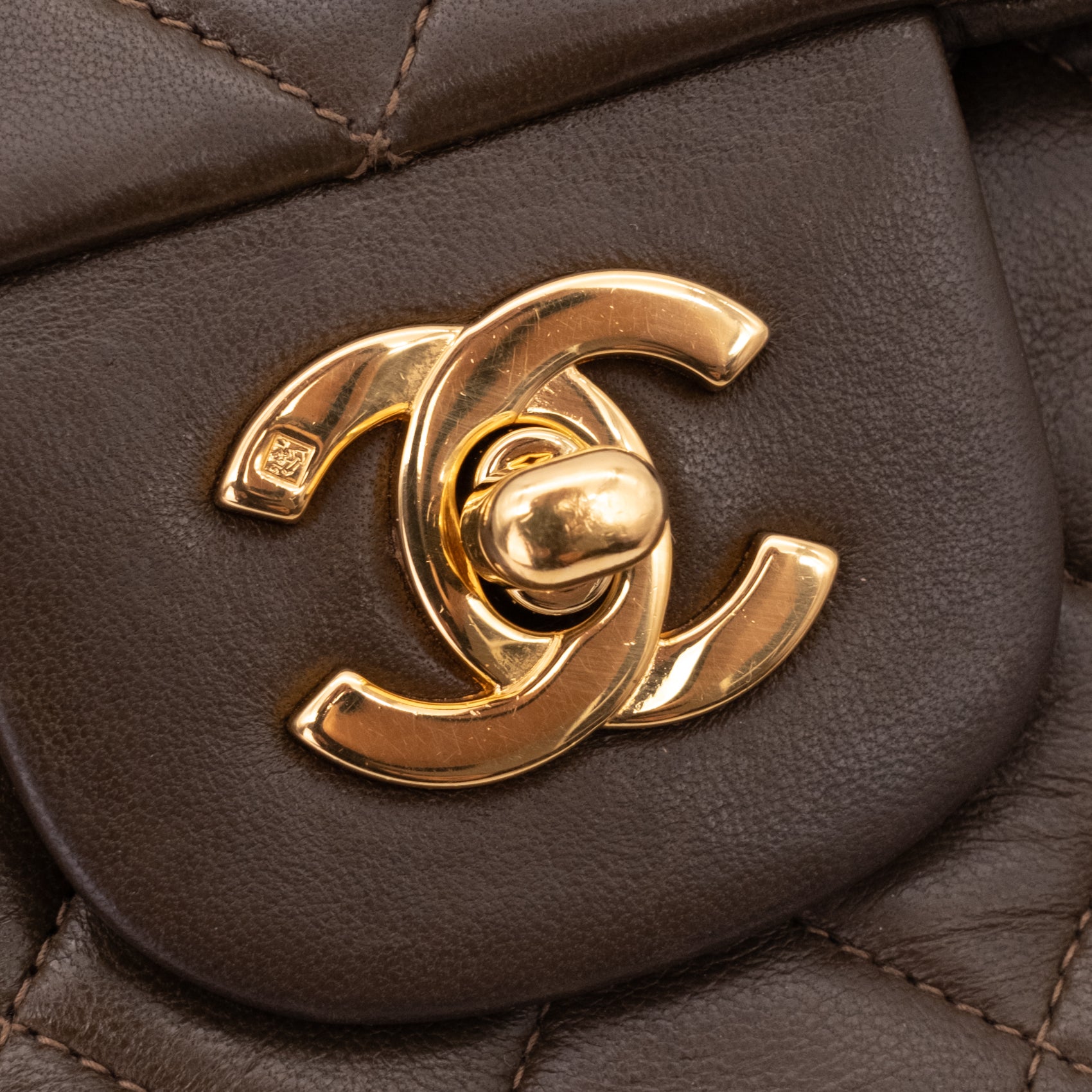 Chanel Classic Double Flap Medium Lammleder Khaki Braun GHW 24k