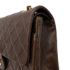 Chanel Classic Double Flap Medium Lammleder Khaki Braun GHW 24k