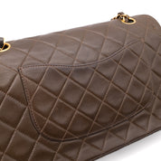 Chanel Classic Double Flap Medium Lammleder Khaki Braun GHW 24k