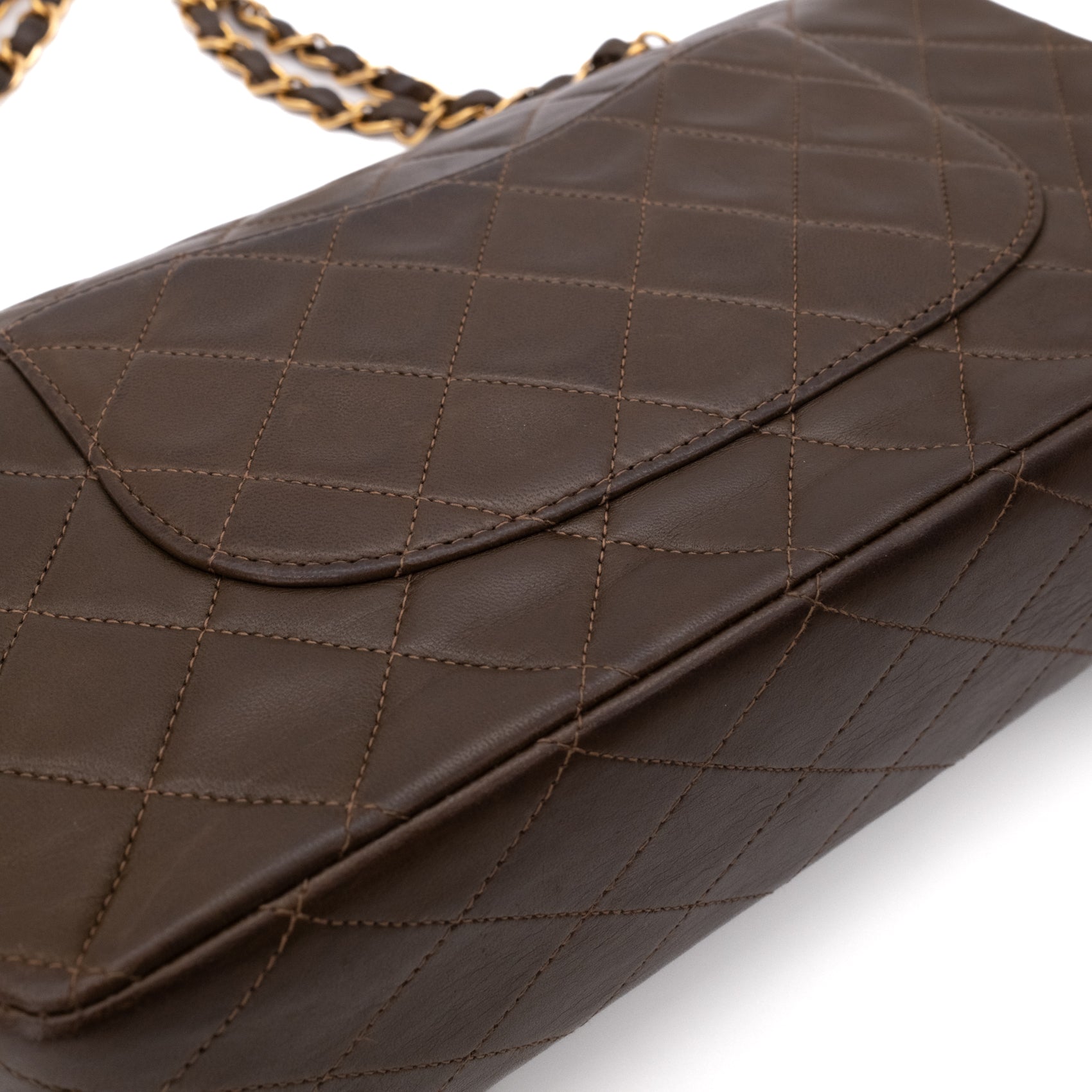 Chanel Classic Double Flap Medium Lammleder Khaki Braun GHW 24k