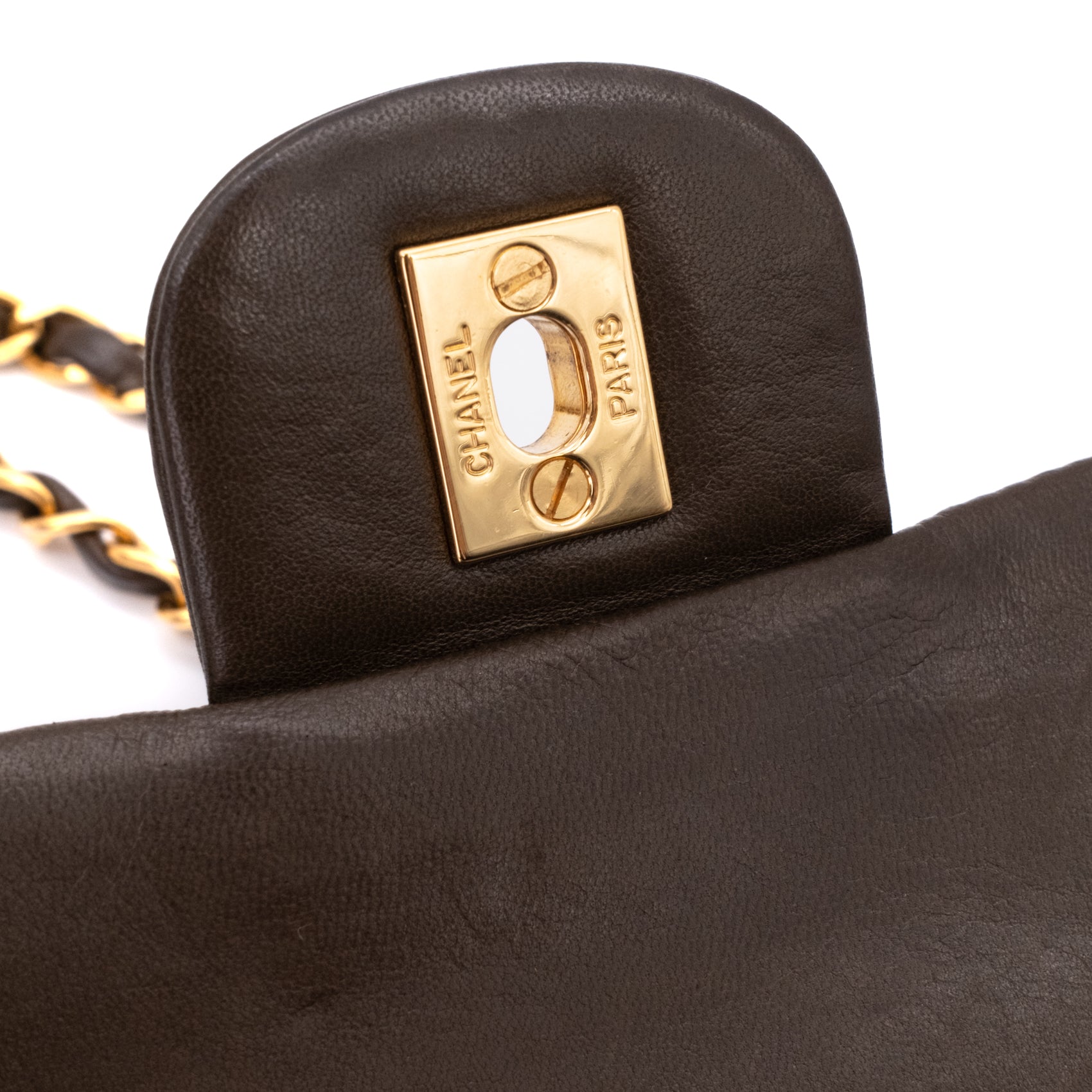 Chanel Classic Double Flap Medium Lammleder Khaki Braun GHW 24k