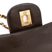 Chanel Classic Double Flap Medium Lammleder Khaki Braun GHW 24k