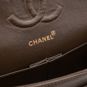 Chanel Classic Double Flap Medium Lammleder Khaki Braun GHW 24k