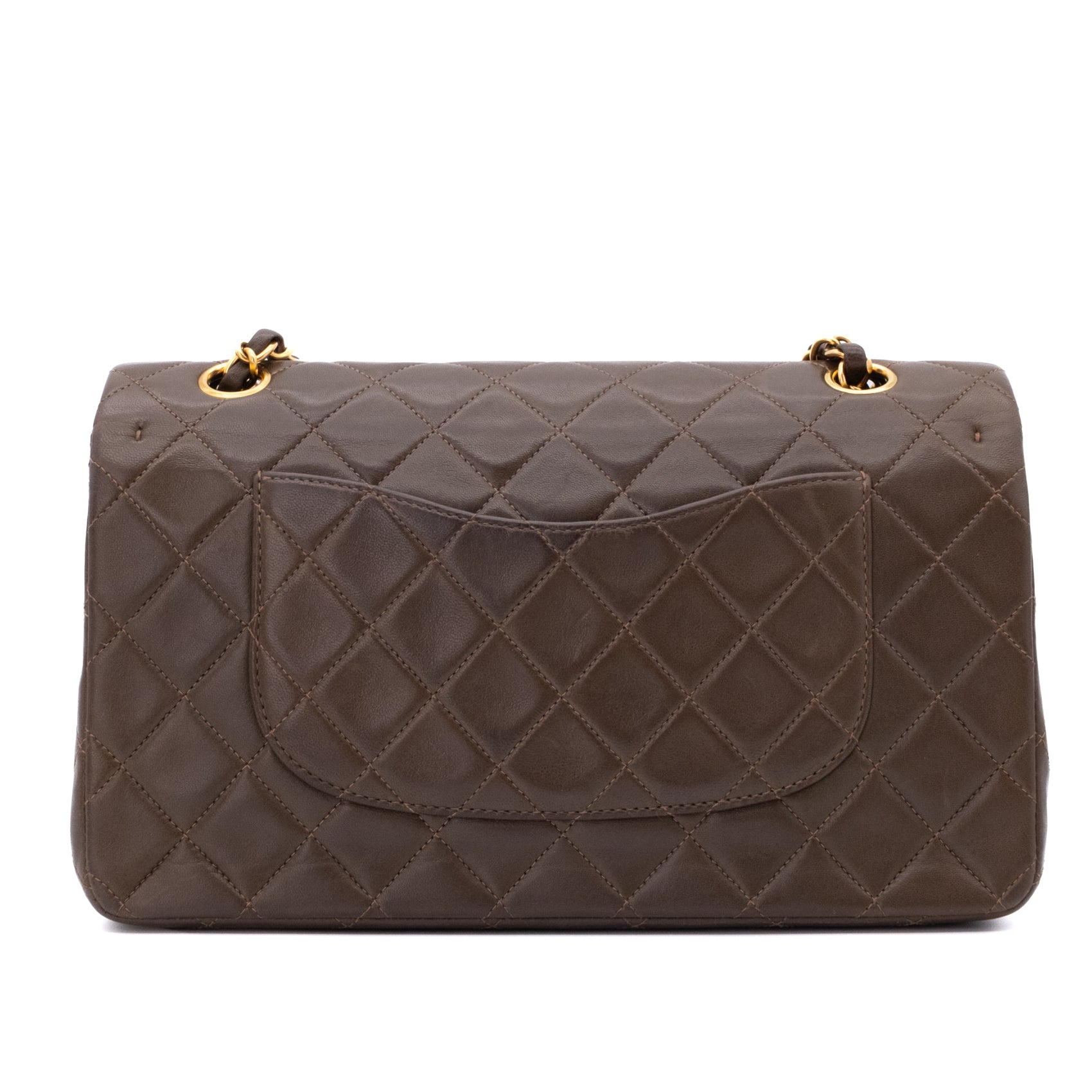 Chanel Classic Double Flap Medium Lammleder Khaki Braun GHW 24k