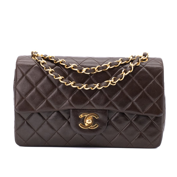 Chanel Classic Double Flap Bag Small Lammleder Braun GHW 24k