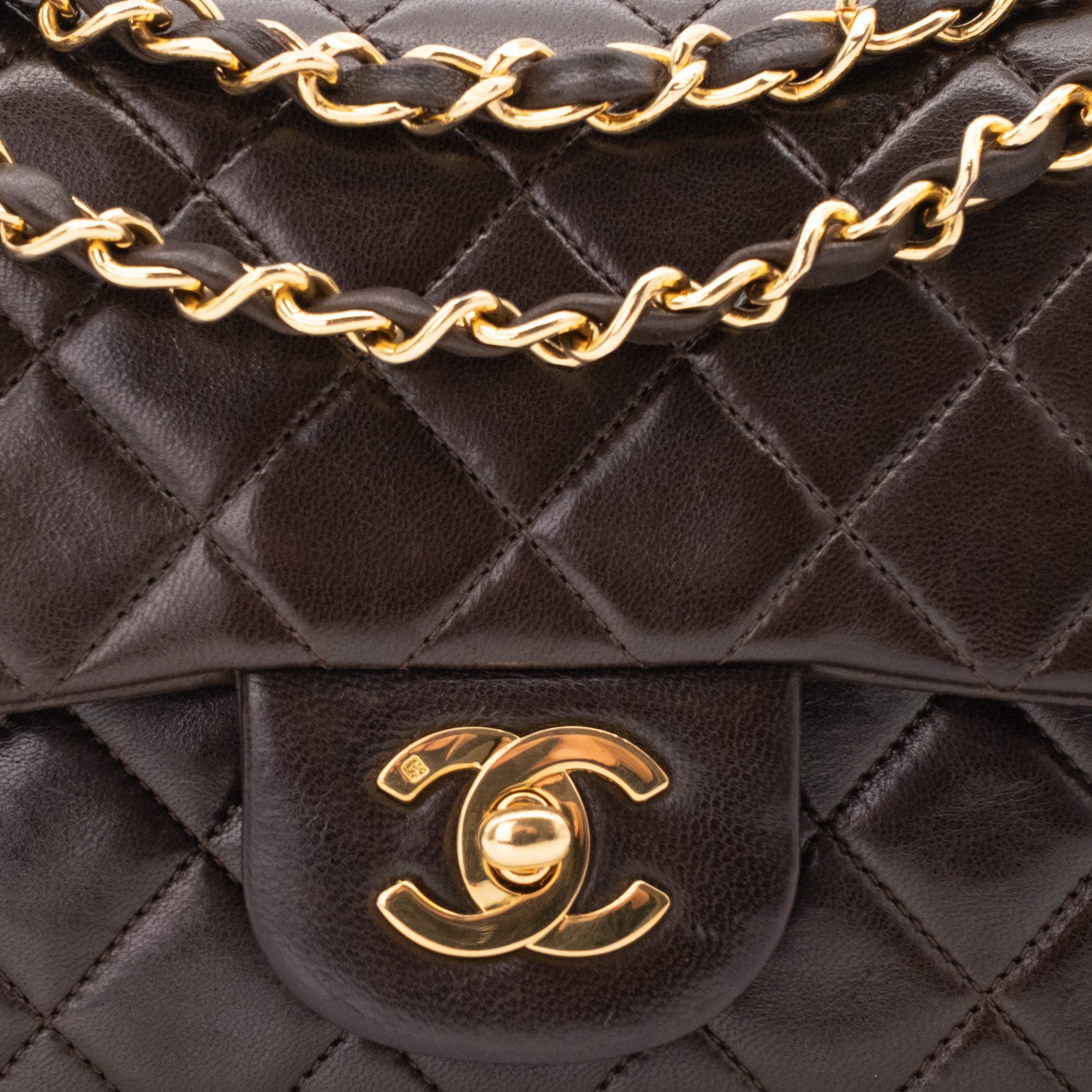 Chanel Classic Double Flap Bag Small Lammleder Braun GHW 24k