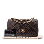 Chanel Classic Double Flap Bag Small Lammleder Braun GHW 24k