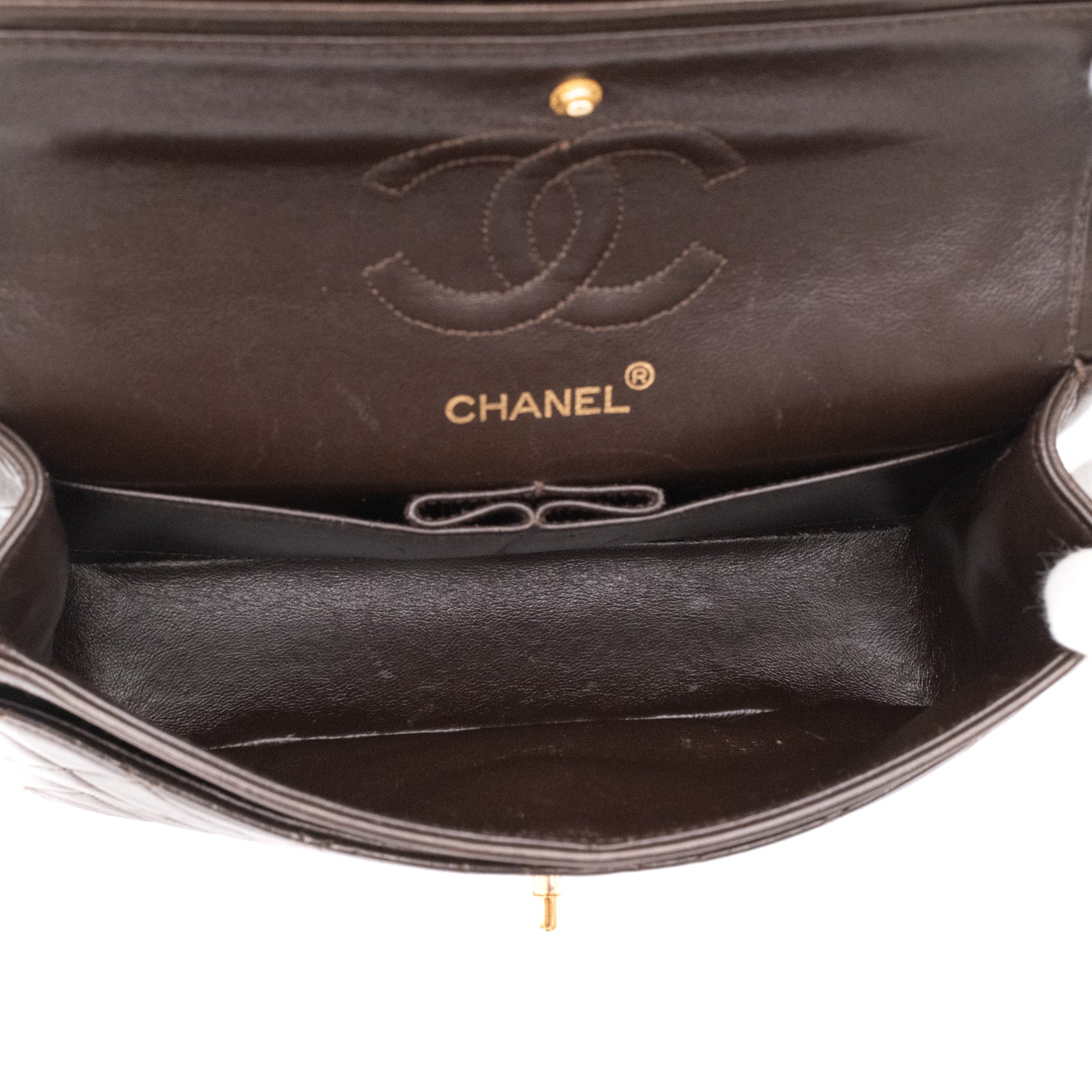 Chanel Classic Double Flap Bag Small Lammleder Braun GHW 24k