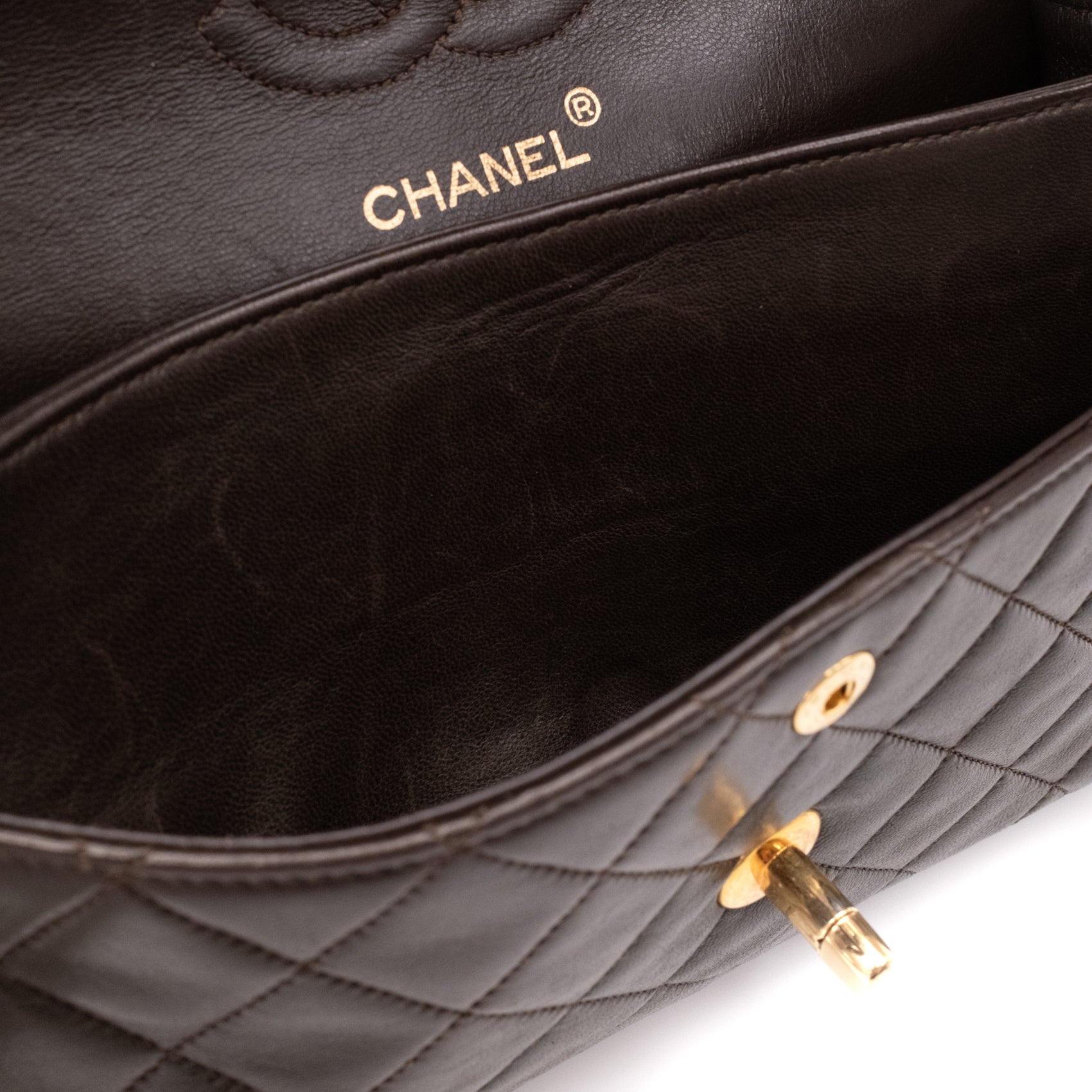 Chanel Classic Double Flap Bag Small Lammleder Braun GHW 24k