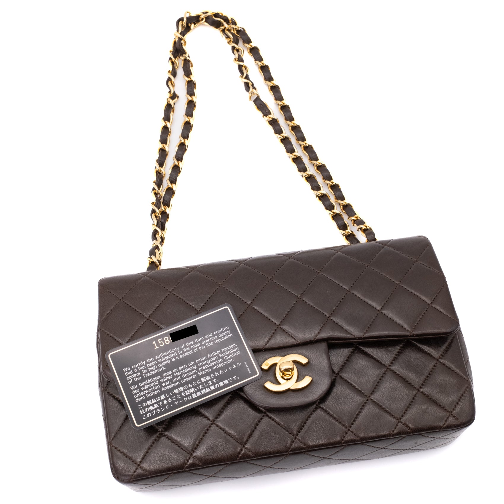 Chanel Classic Double Flap Bag Small Lammleder Braun GHW 24k