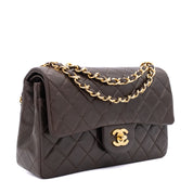 Chanel Classic Double Flap Bag Small Lammleder Braun GHW 24k