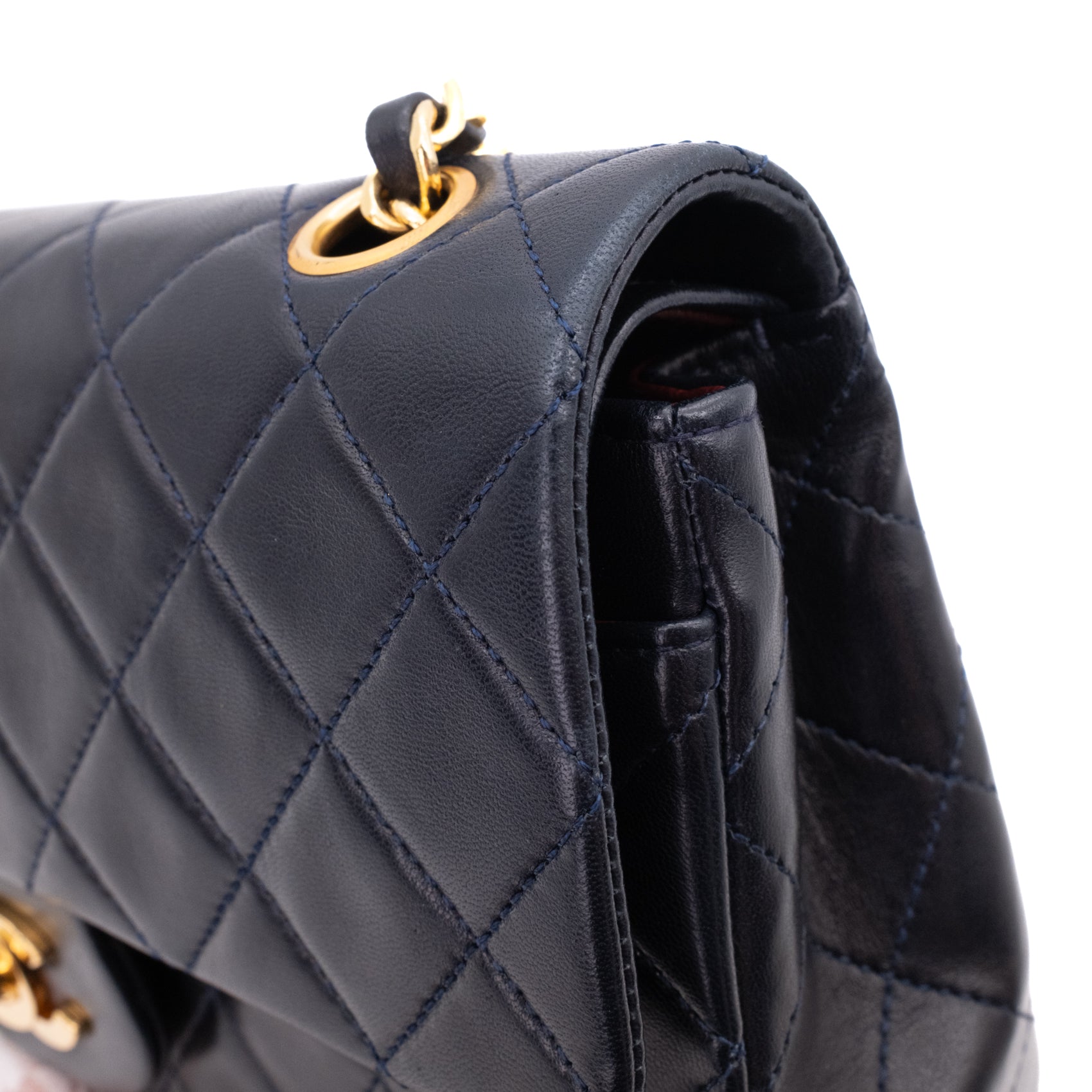Chanel Classic Double Flap Small Lammleder Dunkelblau GHW 24k
