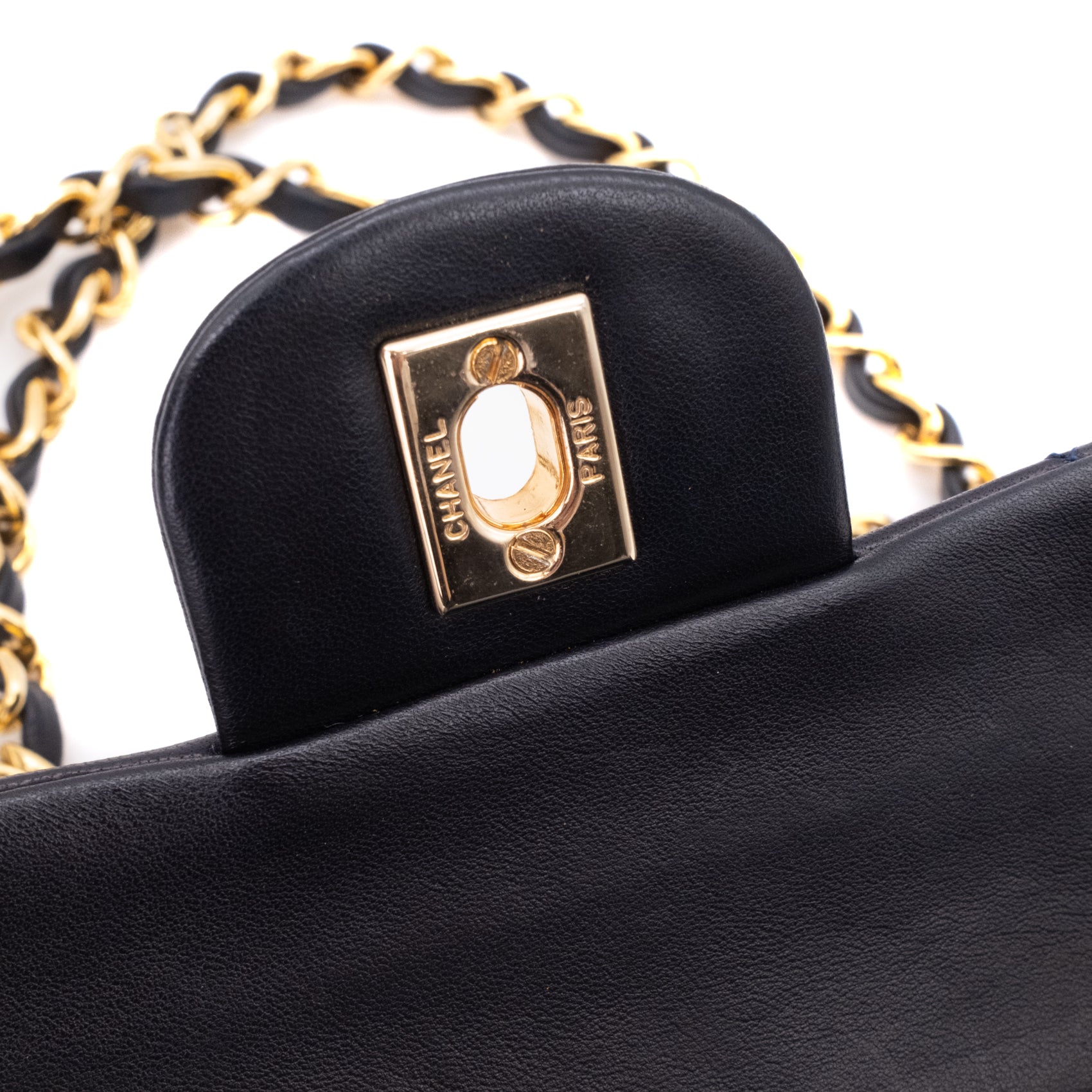 Chanel Classic Double Flap Small Lammleder Dunkelblau GHW 24k