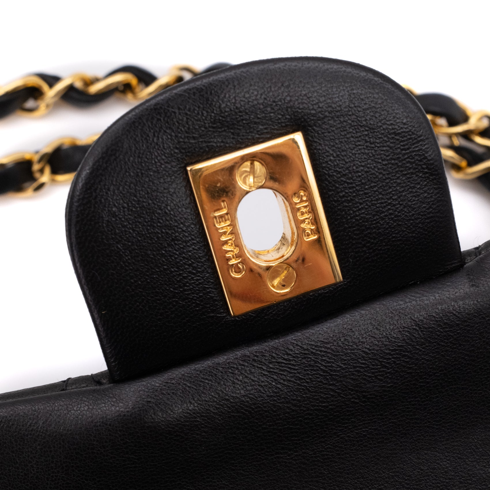 Chanel Classic Double Flap Medium Lammleder Schwarz GHW 24k