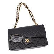 Chanel Classic Double Flap Medium Lammleder Schwarz GHW 24k