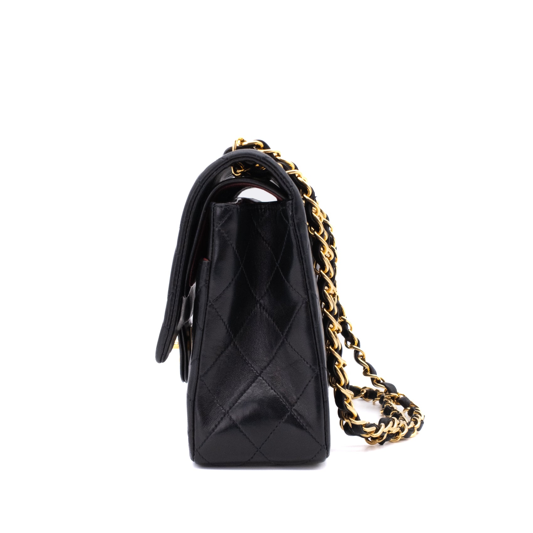 Chanel Classic Double Flap Medium Lammleder Schwarz GHW 24k