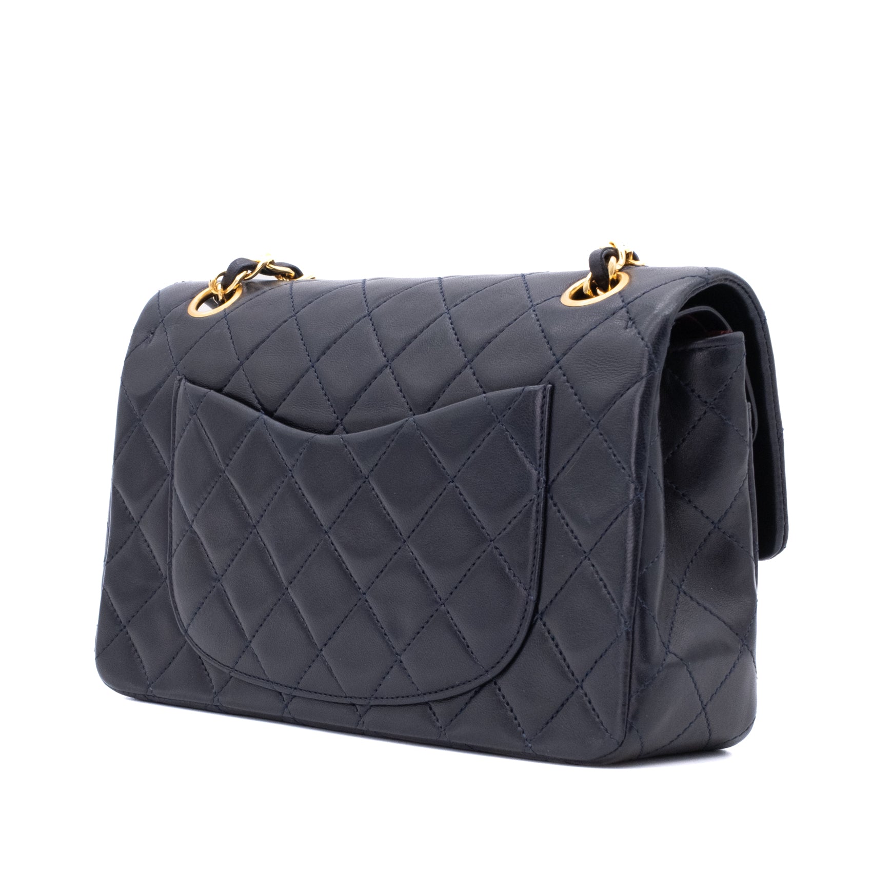 Chanel Classic Double Flap Small Lammleder Dunkelblau GHW 24k