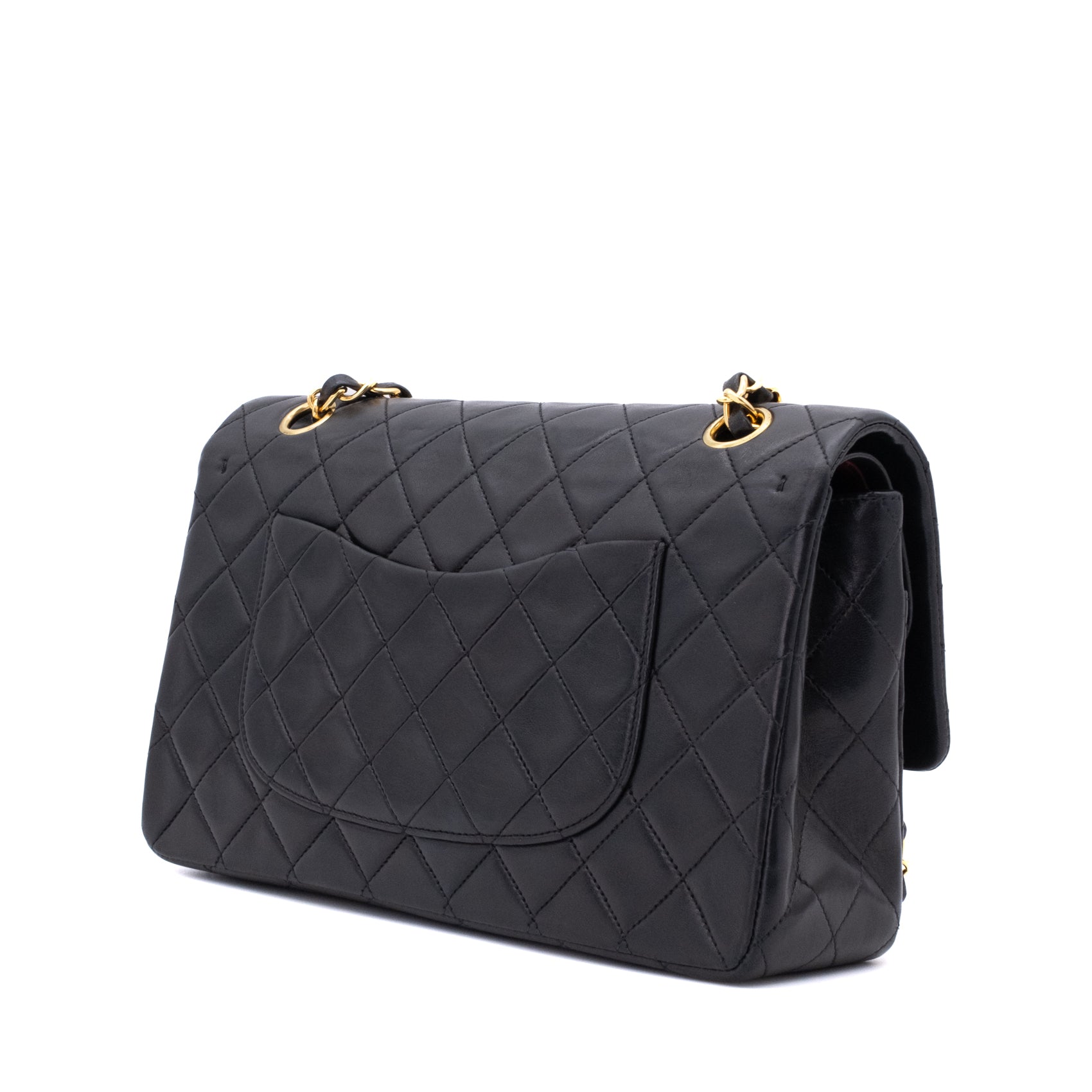 Chanel Classic Double Flap Medium Lammleder Schwarz GHW 24k