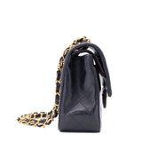 Chanel Classic Double Flap Small Lammleder Dunkelblau GHW 24k