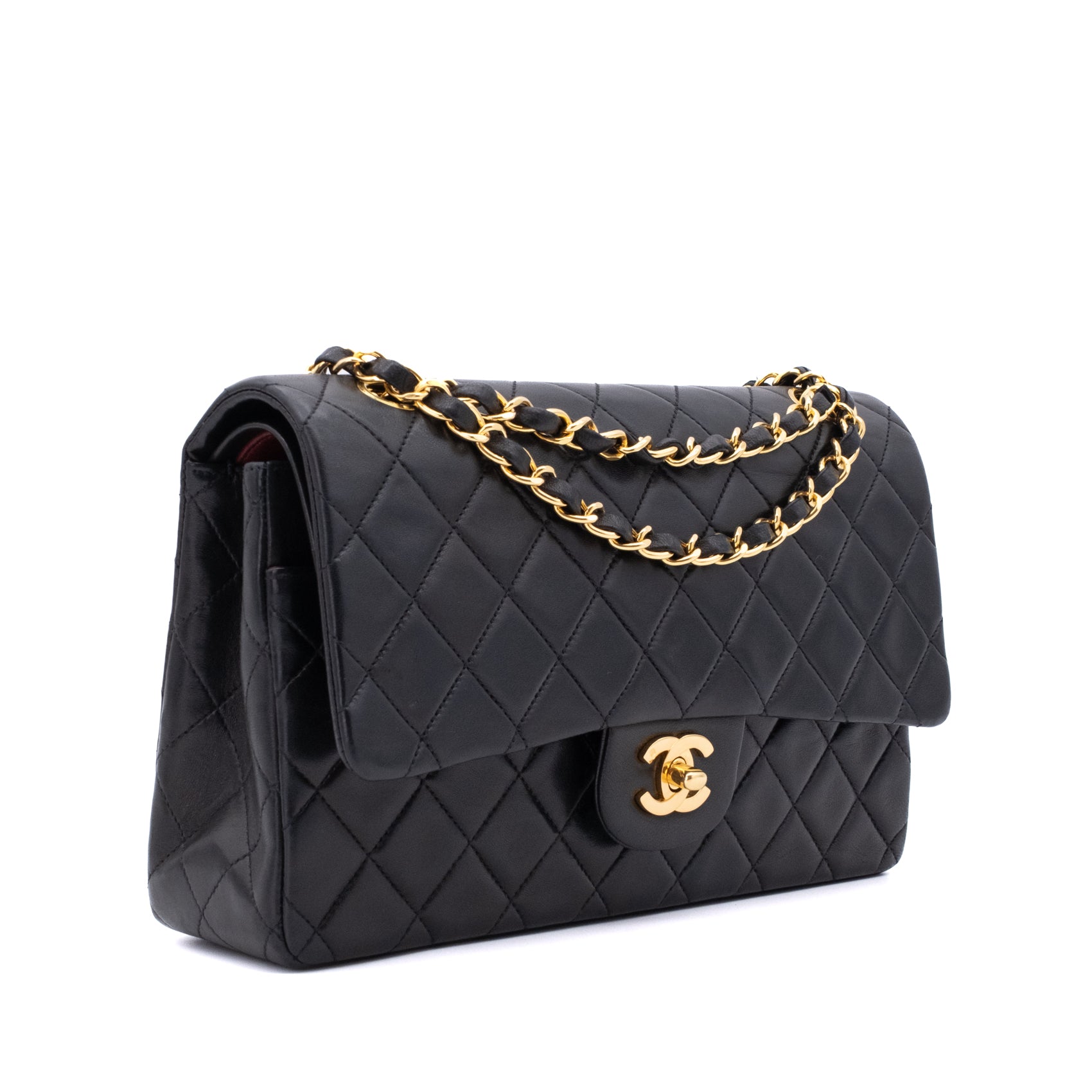 Chanel Classic Double Flap Medium Lammleder Schwarz GHW 24k