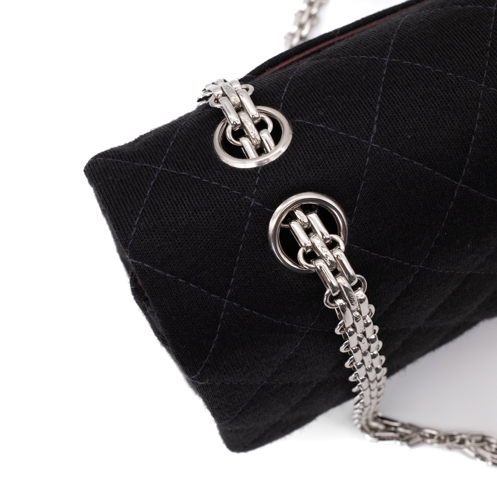 Chanel Classic Double Flap Medium Jersey Schwarz Mademoiselle PHW