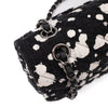 Chanel Classic Double Flap Medium Chevron Tweed Paint Splatter Black White