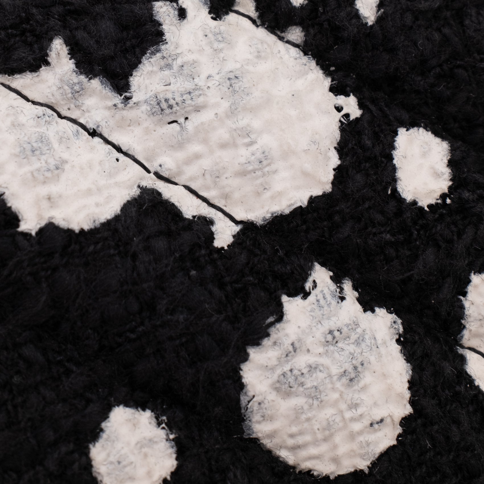 Chanel Classic Double Flap Medium Chevron Tweed Paint Splatter Black White
