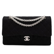 Chanel Classic Double Flap Medium Jersey Schwarz Mademoiselle PHW