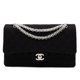 Chanel Classic Double Flap Medium Jersey Schwarz Mademoiselle PHW