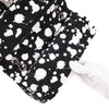 Chanel Classic Double Flap Medium Chevron Tweed Paint Splatter Black White